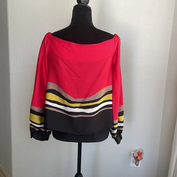 RACHEL ROY, Striped, pullover, Tray Neck Blouse - Picture 4 of 8